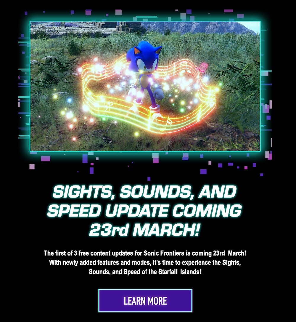 Sonic Frontiers DLC 1 - 'Sights, Sounds & Speed' - Coming March 22 - Games  - Sonic Stadium