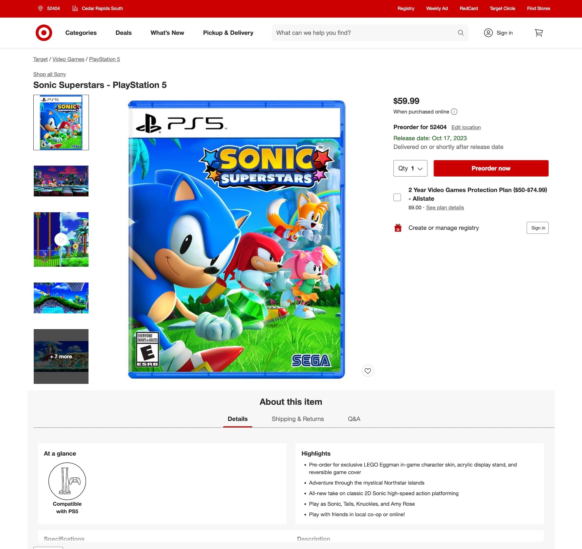Retailer Lists Possible Release Date For Sonic Superstars - Games - Sonic  Stadium