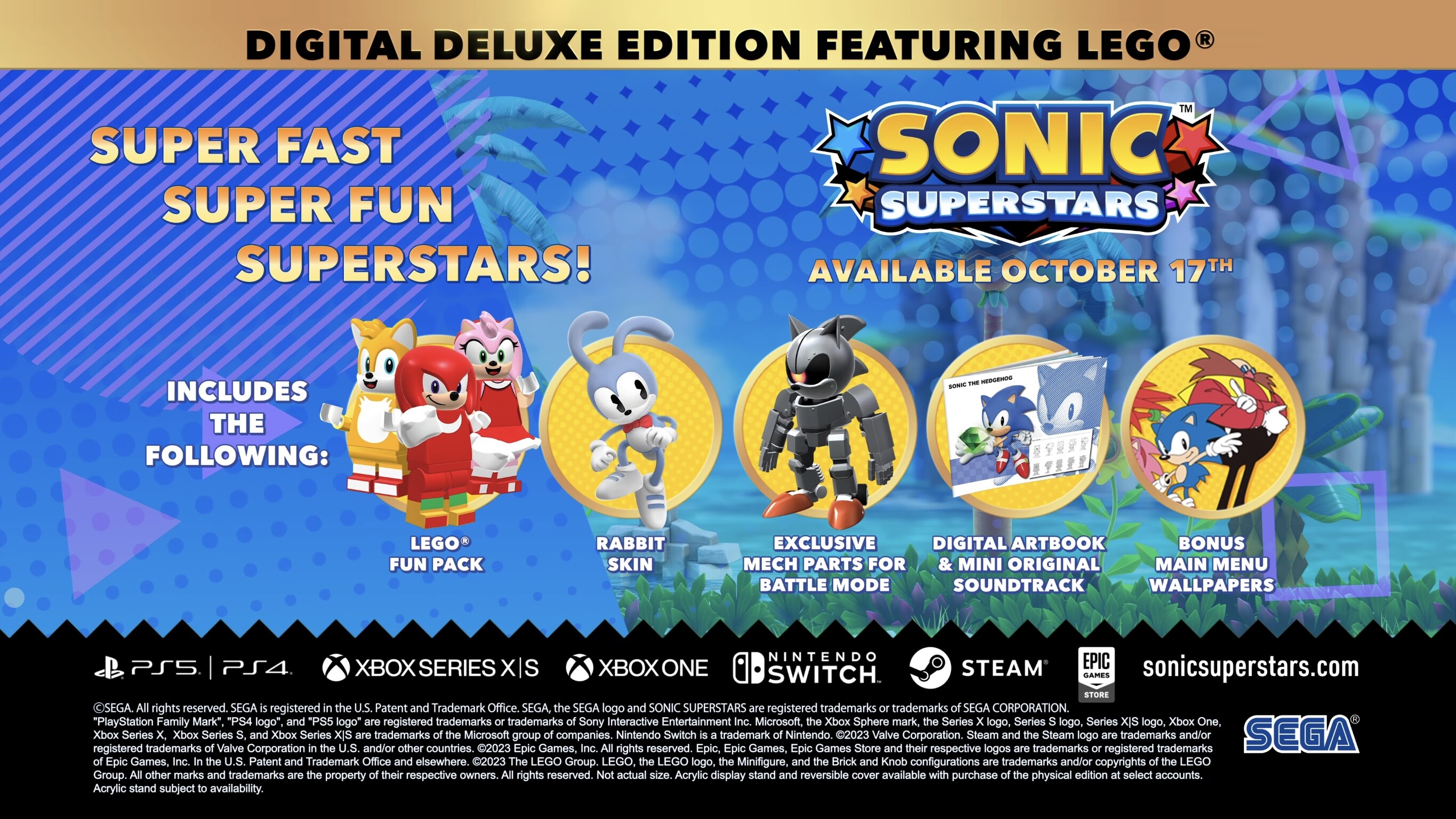 SONIC SUPERSTARS Digital Deluxe Edition featuring LEGO®, PC Steam Game